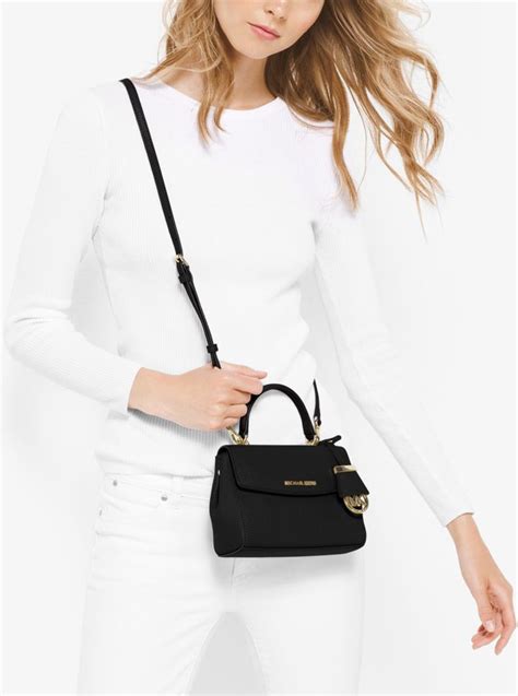 michael kors saffiano leather crossbody with gold chain in black|extra small saffiano leather crossbody.